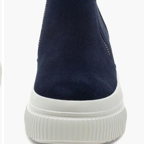 J/Slides Wyona WP Waterproof Wedge Sneaker- Navy Suede - Picture 8 of 12